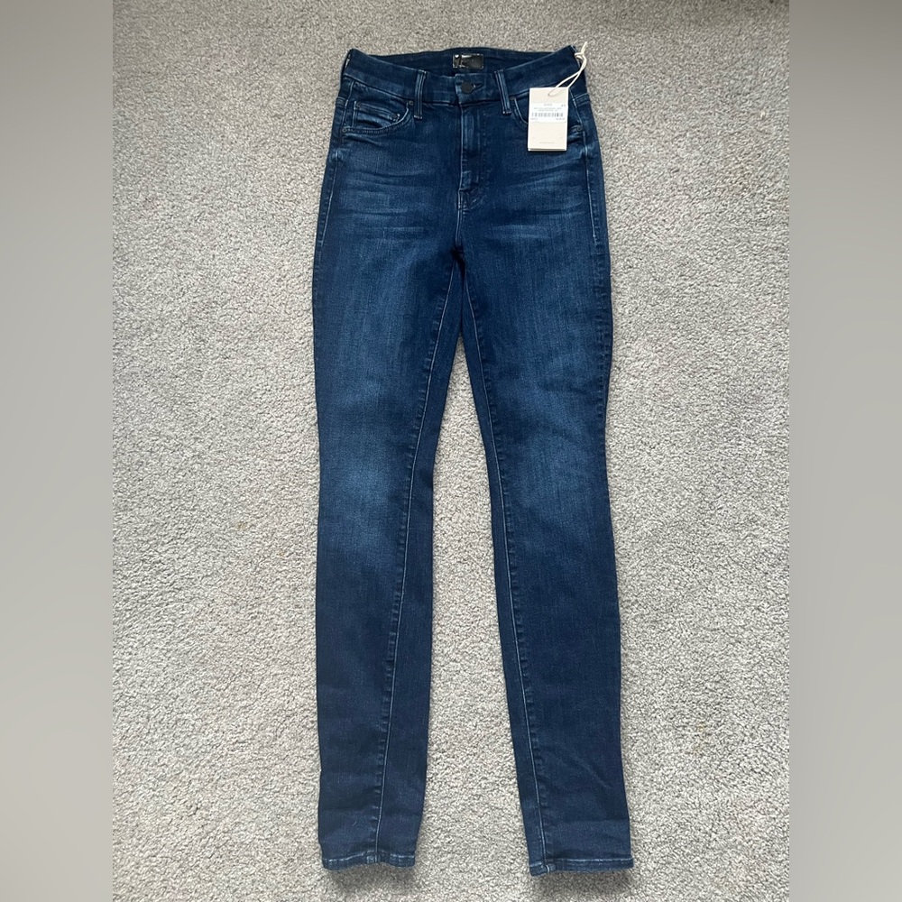 NWT MOTHER Dark Blue Skinny Jeans